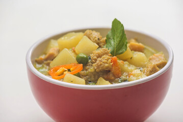 Peruvian food: Cau cau de Mondongo.
