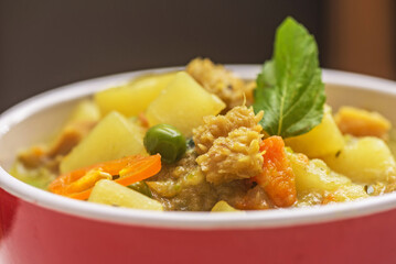 Peruvian food: Cau cau de Mondongo.
