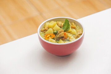 Peruvian food: Cau cau de Mondongo.