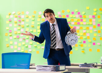 Businessman with many conflicting priorities in time management