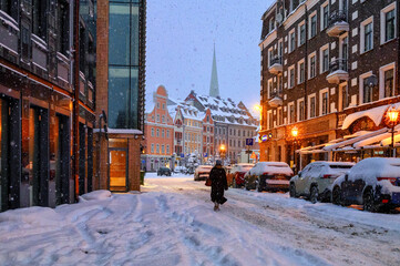 winter evening walk in old Riga1