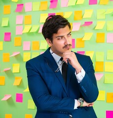 Businessman with many business priorities