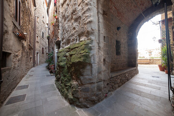 Italia, Toscana, Casentino, Arezzo, il paese di Subbiano, il Castello dell'anno 1000.