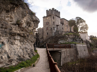 Italia, Toscana, Casentino, Arezzo, il paese di Subbiano, il Castello dell'anno 1000.