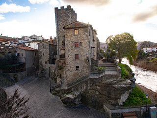Italia, Toscana, Casentino, Arezzo, il paese di Subbiano, il Castello dell'anno 1000.