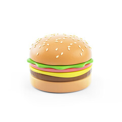 3d illustration of a hamburger