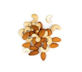 Nut Mix Pile Isolated, Heap of Peeled Nut Kernels