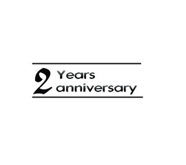 2 year anniversary black rise vector, icon, logo, stamp illustration