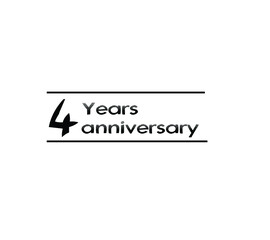4 year anniversary black rise vector, icon, logo, stamp illustration