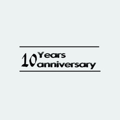 10 year anniversary black rise vector, icon, logo, stamp illustration