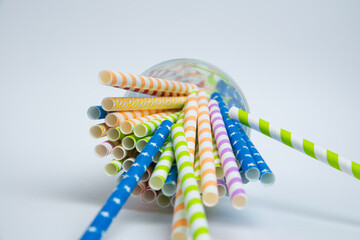 Drinking straws colorful coming together.