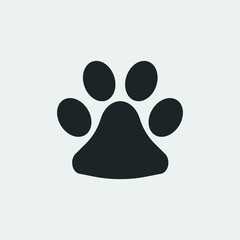 Paw print vector icon illustration sign