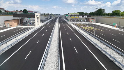 Empty new highway view. No traffic