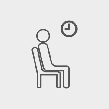 Sitting on chair vector icon illustration sign