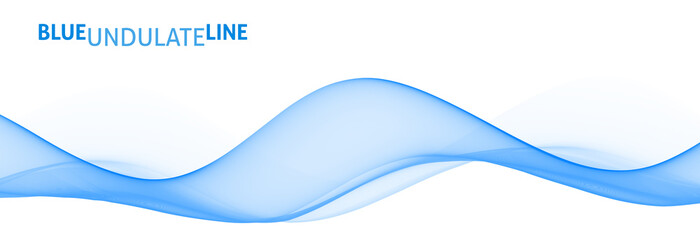 Blue undulate line on white. Subtle vector graphics
