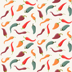 Hot chili peppers seamless pattern design 