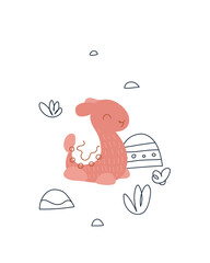 Cute cartoon llama. Print for baby posters, cards, clothes, printable. Vector cartoon illustration. 