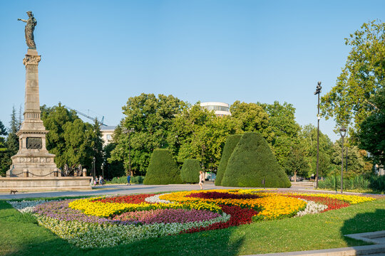 Monument of Freedom at the center of city of Ruse, Bulgaria