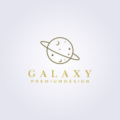 simple minimal space planet logo vector icon symbol illustration design template globe, moon