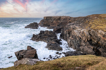 Rocky Scotish coastline near Mangersta, Isle of Lewis, UK