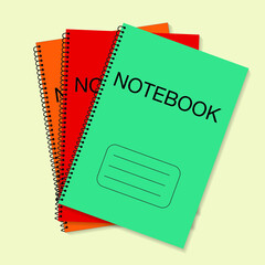 Vector illustration of a paper notebook, sketch book, paper book. Notebook icon. Book vectors are all isolated.