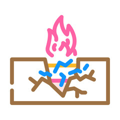 broken cable color icon vector. broken cable sign. isolated symbol illustration