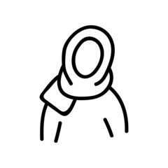 Muslim woman avatar. Vector illustration in doodle style.