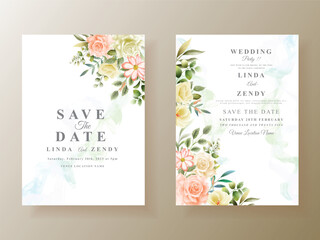 unique floral wedding invitation card template