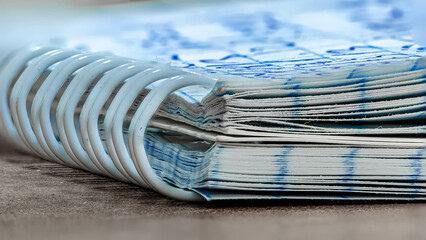 notepad with notes close-up on the table