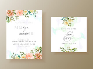 unique floral wedding invitation card template