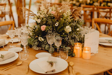Décoration de la table de mariage