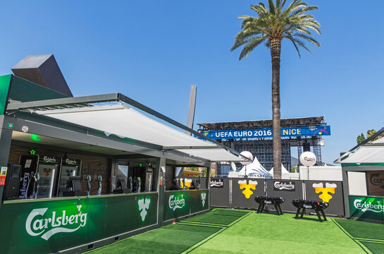 Official fanzone of the UEFA EURO 2016 at Albert I Garden in City of Nice, France