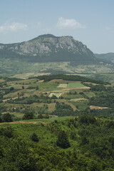 Fototapeta premium View on the valley in the foothills of the mountain