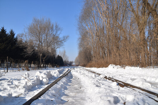 Railway tracks leading to Unit 731, Harbin, China