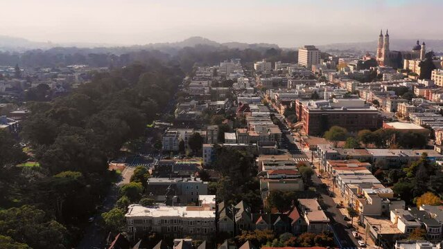 San Francisco California Over Golden Gate Park West Coast Big City Aerial 