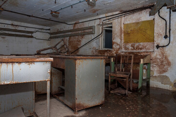 Abandoned military shelter from the Cold War in Poland 