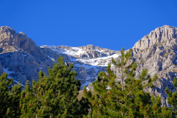Mountain scene at  Sirente Velino Natural Regional Park in Abruzzo, Italy