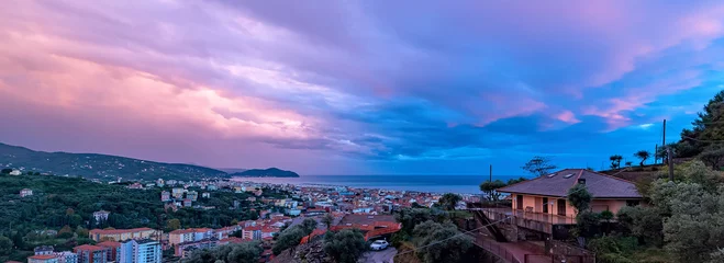 Foto op Canvas Chiavari - rainbow at sunset - Liguria - Italy © claudio968