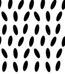 Oval vertical point black color. Vector seamless pattern.