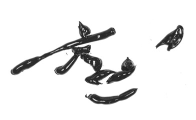 paint, drops wet dye for painting and making art isolated on white, top view