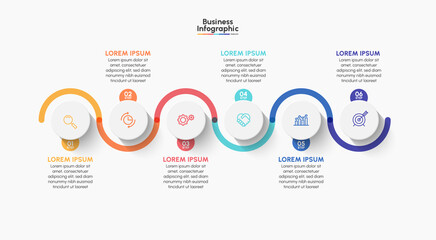 Business infographic timeline icons designed for abstract background template milestone element modern diagram process technology digital marketing data presentation chart Vector