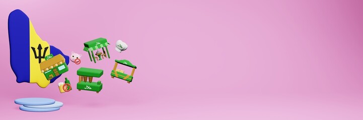 3d rendering of halal restaurants and places to eat in Barbados for Eid Al Fitri, Eid Al Adha and Ramadan