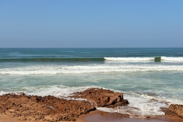 Moroccan atlantic coast. Waxy sea.
