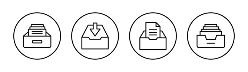 Archive folders icon set. Document vector icon. Archive storage icon.