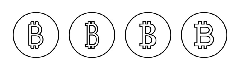 Bitcoin icons set. bitcoin sign and symbol. payment symbol. cryptocurrency logo