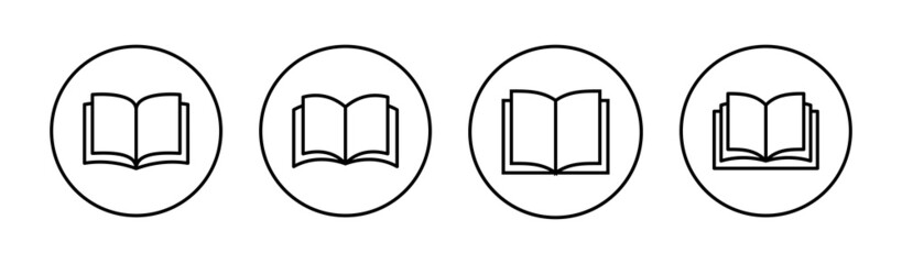 Book icons set. open book sign and symbol. ebook icon