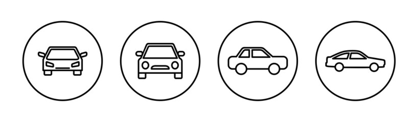 Car icons set. car sign and symbol. small sedan