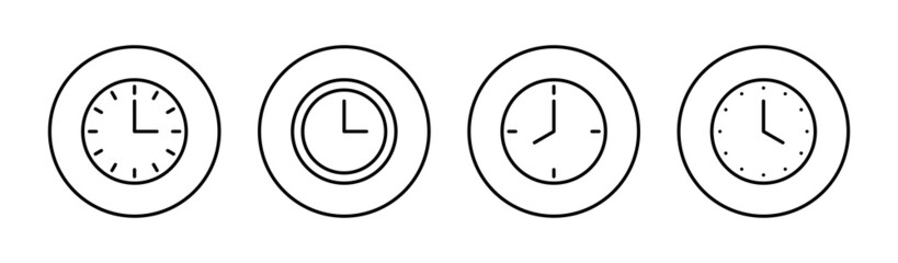 Clock icons set. Time sign and symbol. watch icon