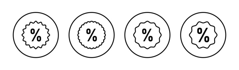 Discount icons set. Discount tag sign and symbol