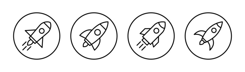 Rocket icons set. Startup sign and symbol. rocket launcher icon